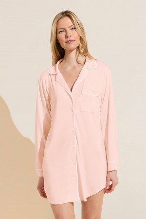 Eberjey Gisele TENCEL™ Modal Sleepshirt Women Pajamas Pink White | SLD3672MA