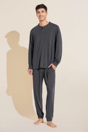 Eberjey Henry TENCEL™ Modal Long PJ Set Men Pajamas Grey | WWP554DX