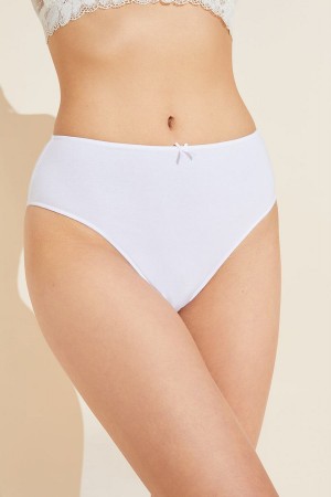 Eberjey Pima Stretch Cotton Highwaist Women Briefs White | YZA680CA