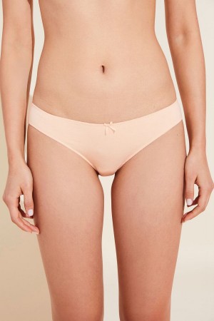 Eberjey Pima Stretch Cotton Women Bikini Panty Beige | UCU5484EH