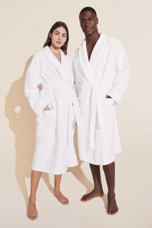 Eberjey Terry Gender Neutral Women Robe White | QLK6421NU