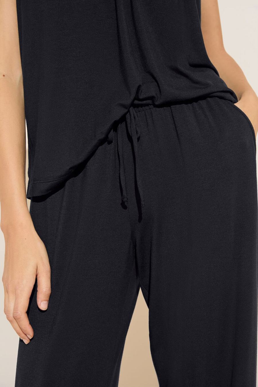 Eberjey Gisele TENCEL™ Modal Cami & Pant PJ Set Women Pajamas Black | YDH8068ZP