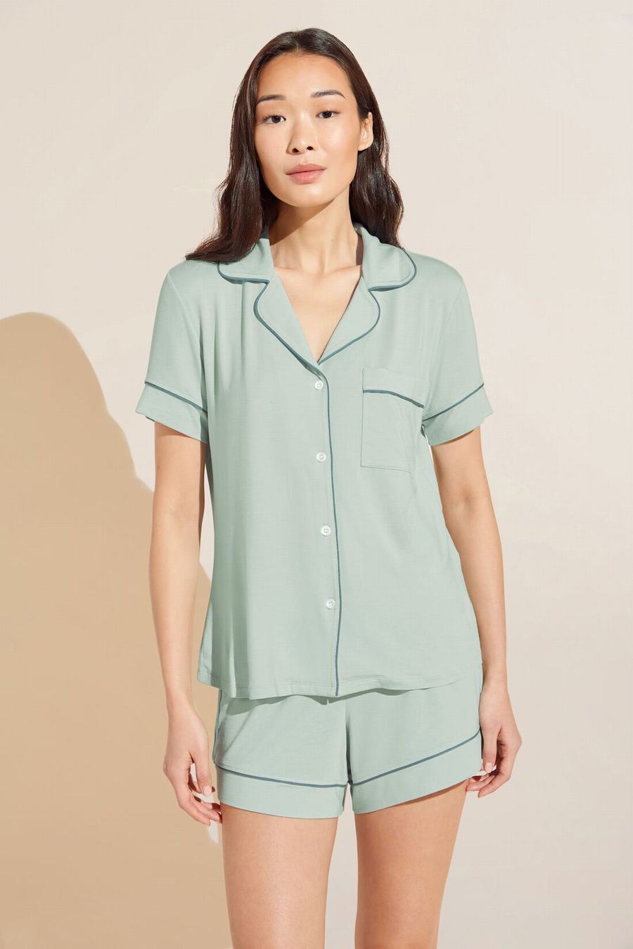 Eberjey Gisele TENCEL™ Modal Relaxed Short PJ Set Women Pajamas Green | YEA5178GI