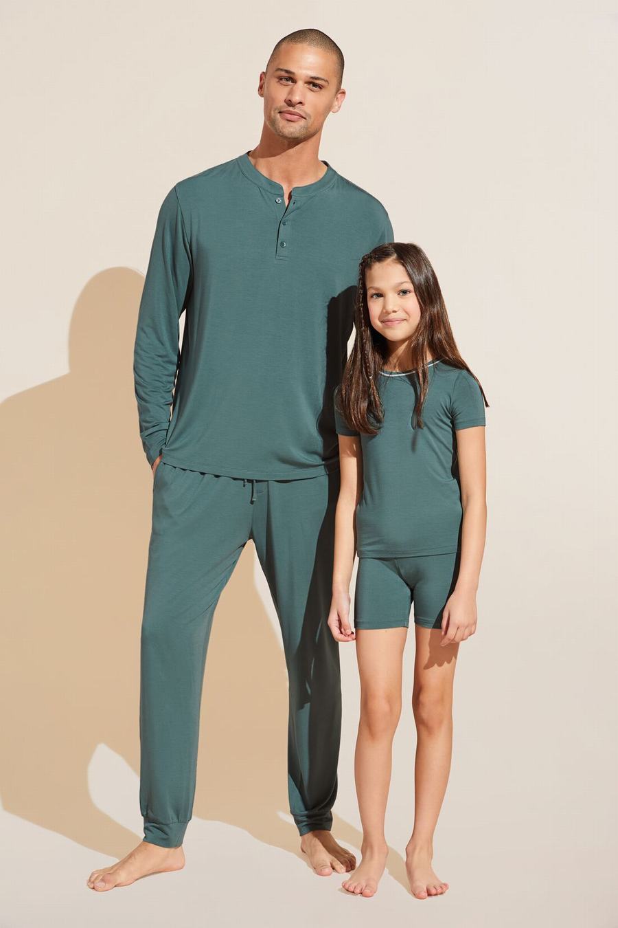 Eberjey Henry TENCEL™ Modal Long PJ Set Men Pajamas Green | MXC1519GO