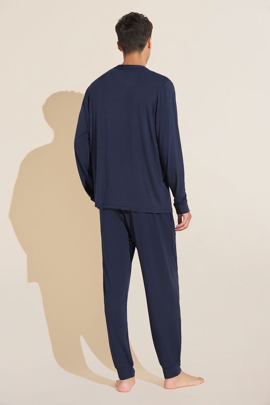 Eberjey Henry TENCEL™ Modal Long PJ Set Men Pajamas Navy | BJE715MS