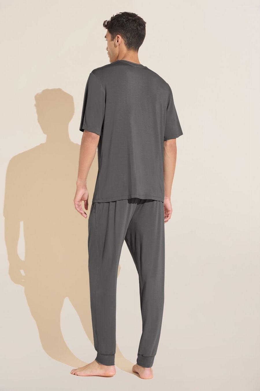 Eberjey Henry TENCEL™ Modal Short Sleeve & Pant PJ Set Men Pajamas Grey | ROZ122HH