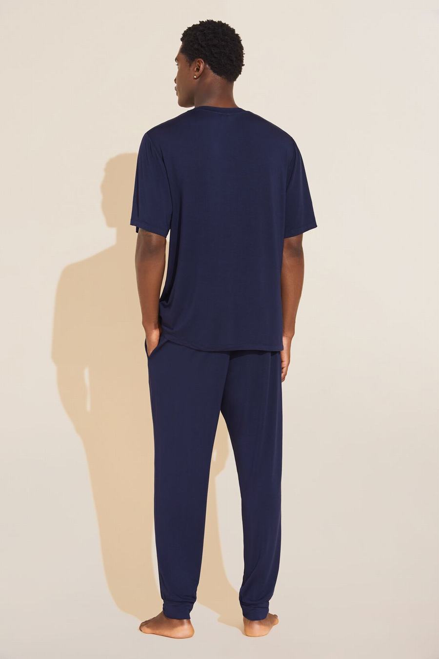 Eberjey Henry TENCEL™ Modal Short Sleeve & Pant PJ Set Men Pajamas Navy | AII5960RR