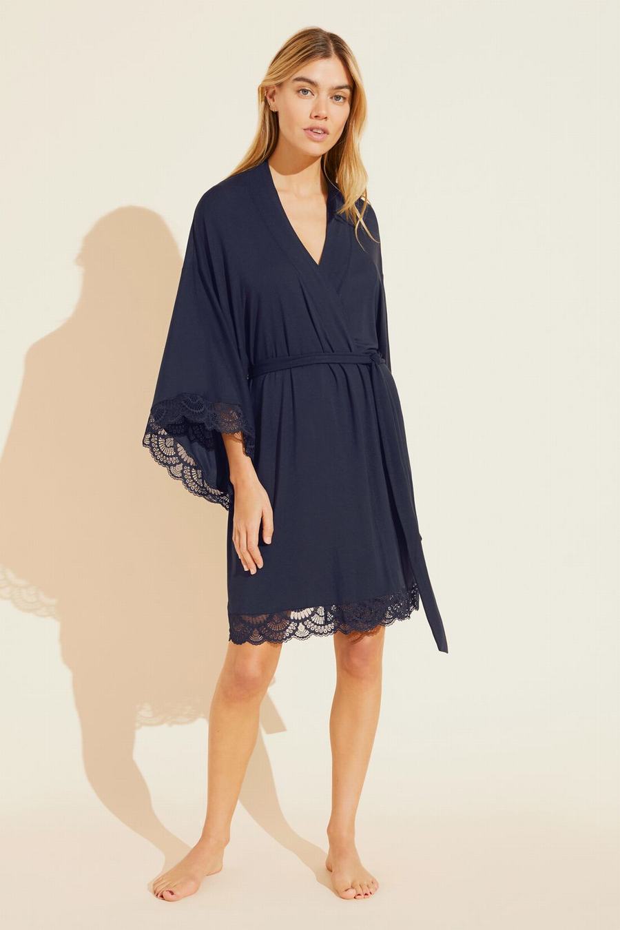 Eberjey Mariana TENCEL™ Modal Women Robe Navy | EFJ9232IY