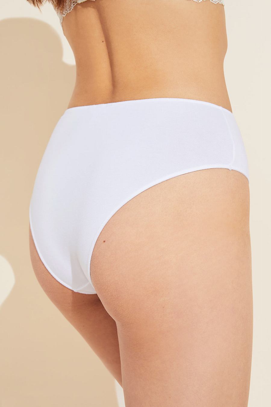 Eberjey Pima Stretch Cotton Highwaist Women Briefs White | YZA680CA