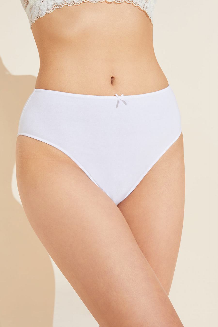 Eberjey Pima Stretch Cotton Highwaist Women Briefs White | YZA680CA