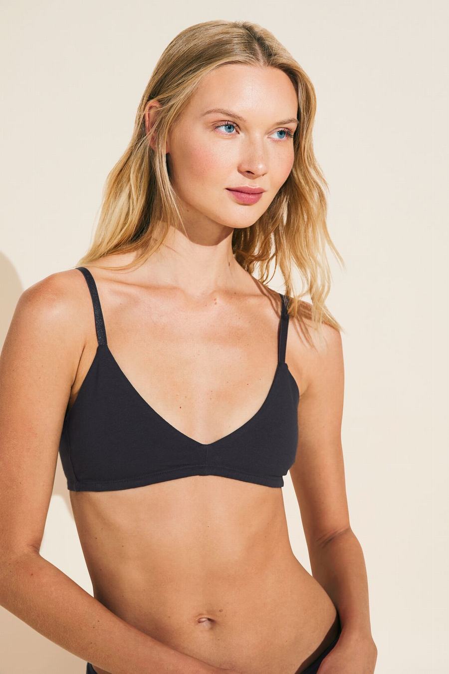 Eberjey Pima Stretch Cotton Women Bralettes Black | GEJ839QJ