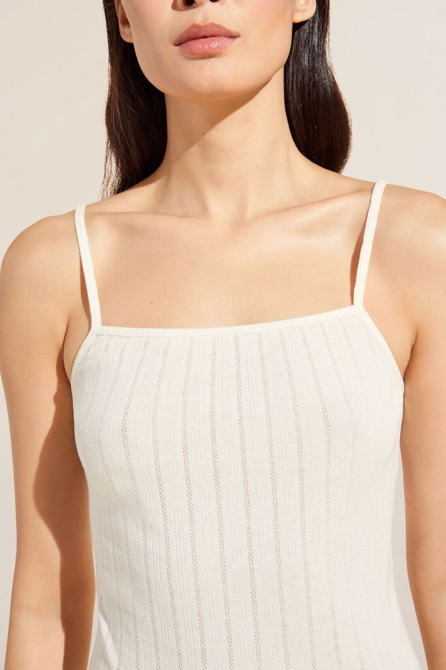 Eberjey Pointelle Cami Women Tank Top White | WUV7592YT