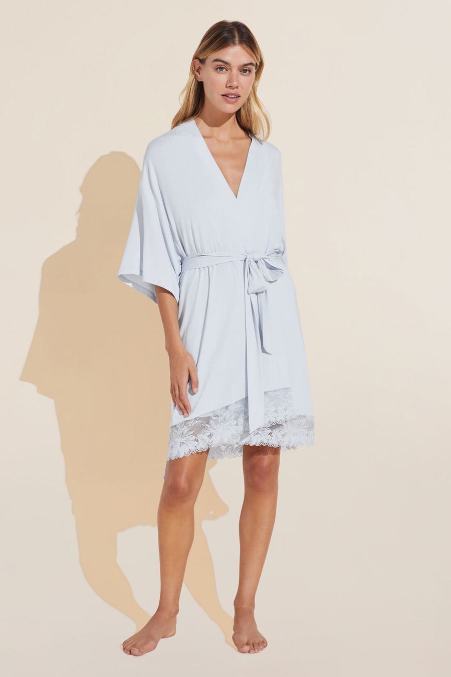 Eberjey Rosalia TENCEL™ Modal Women Robe Blue | UXR617XP