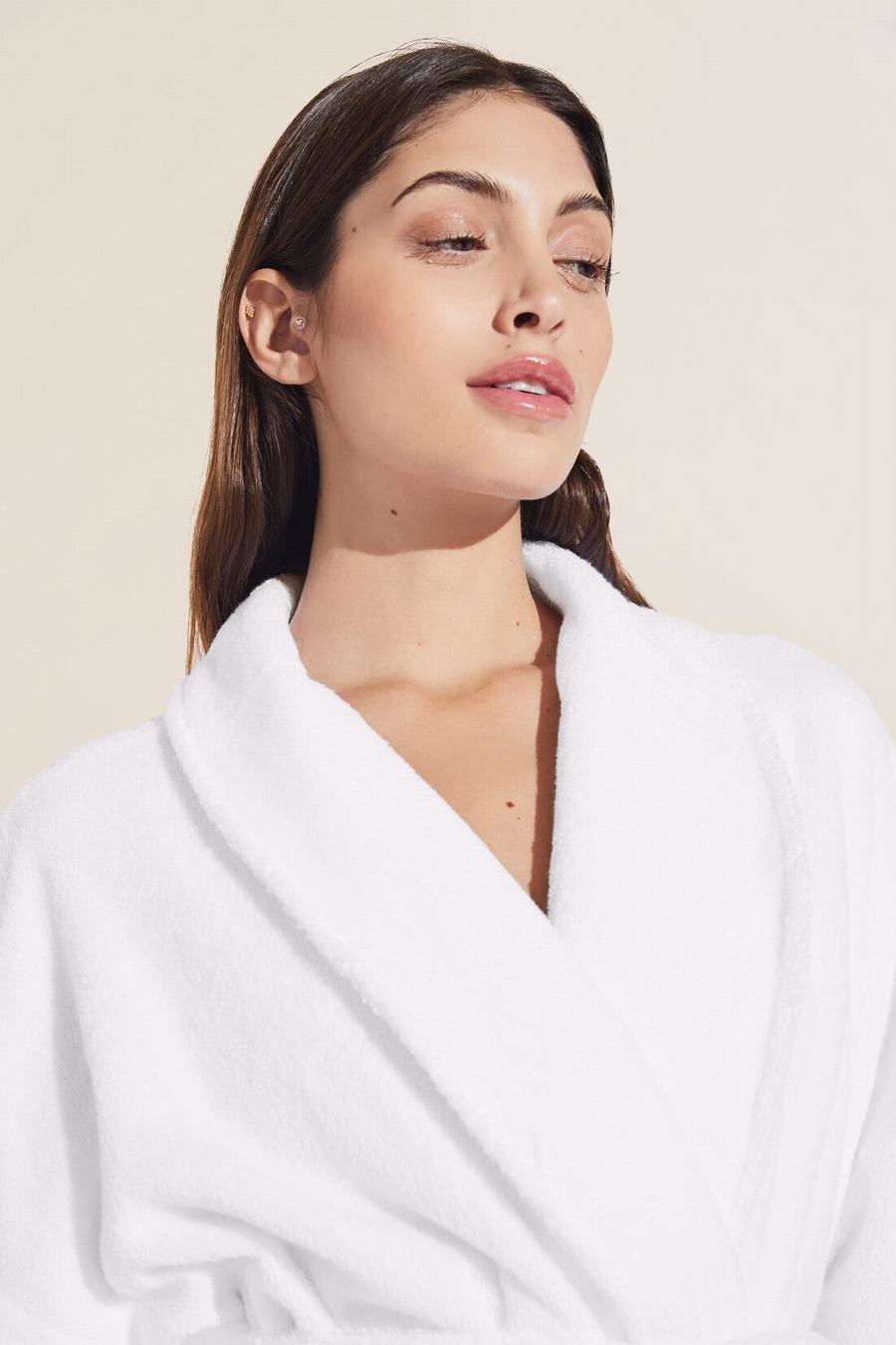 Eberjey Terry Gender Neutral Women Robe White | QLK6421NU